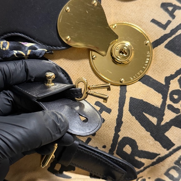 RARE Ralph Lauren Ricky 33 Limited Edition Seoul New York Canvas Leather Scarf - Picture 11 of 16